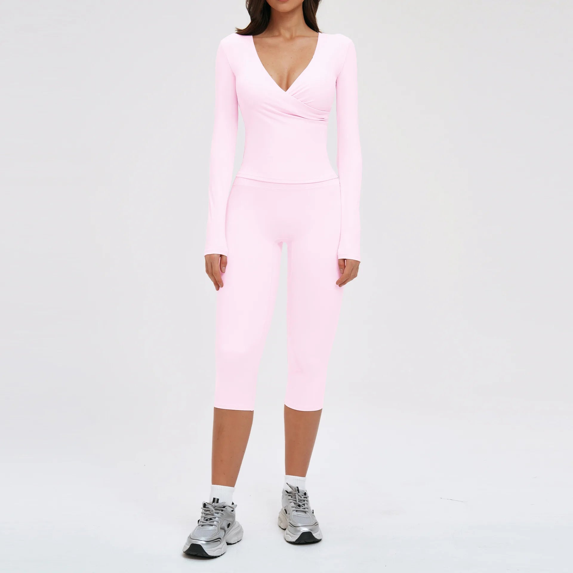 Yoga Outfits 2PCS Sports Suit Women Sportswear Quick-Drying Gym Set Women Tracksuit Running Workout Long Sleeve Yoga Clothing