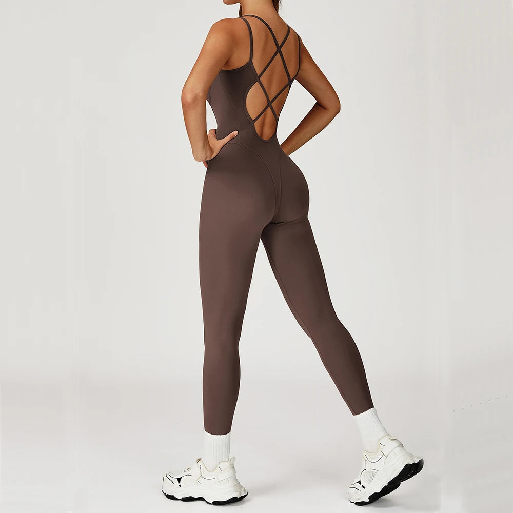 Gym Set Women Tracksuit Yoga Suit Sportswear Women Sports Jumpsuit Fitness Rompers Stretch Female Push Up Workout Suit Bodysuits
