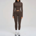 JUREN Sportswear 2PCS Sports Suit Long Sleeve Gym Set Women Tracksuit Quick-Dry Yoga Clothes Workout Leggings Suit Women Outfits