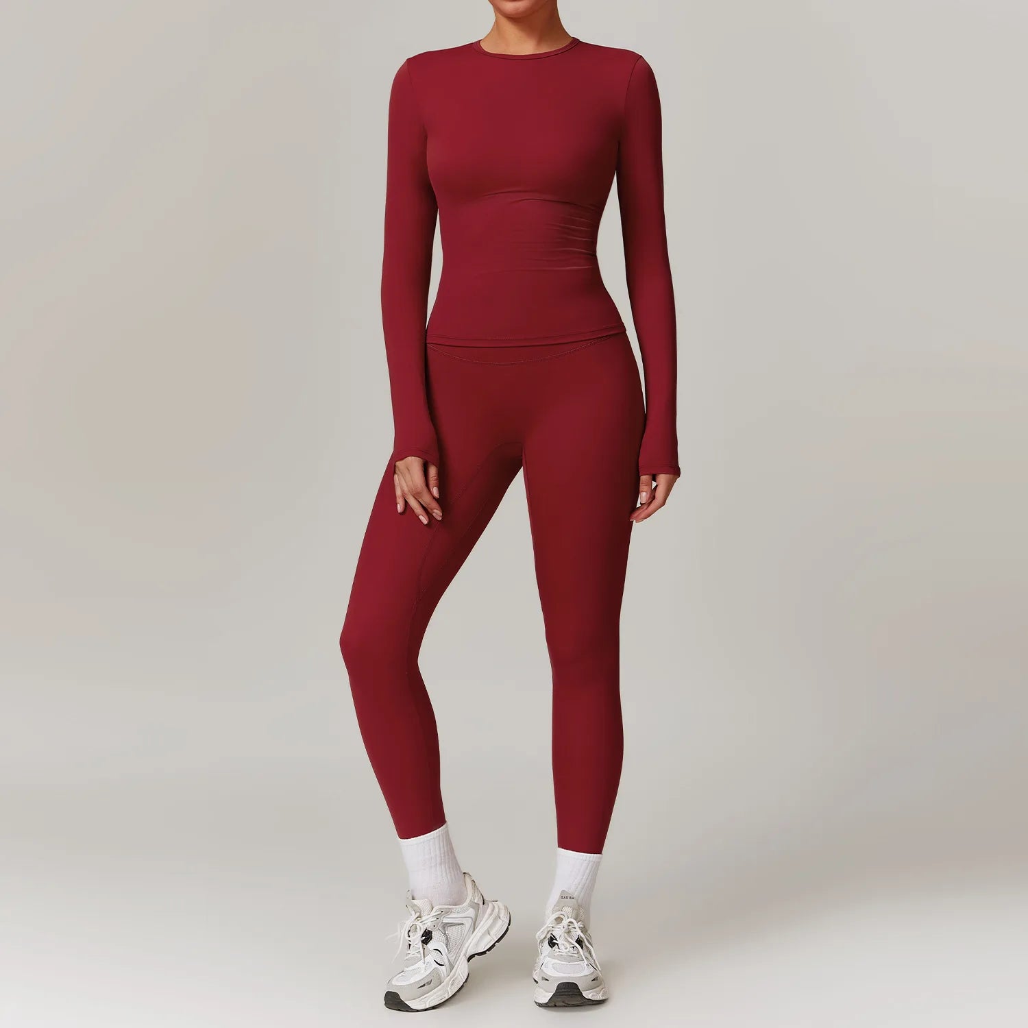 2PCS Yoga Suit Women Sports Outfits Quick-Drying Gym Set Women Tracksuit Running Workout Long Sleeve Sports Shirt Yoga Clothing