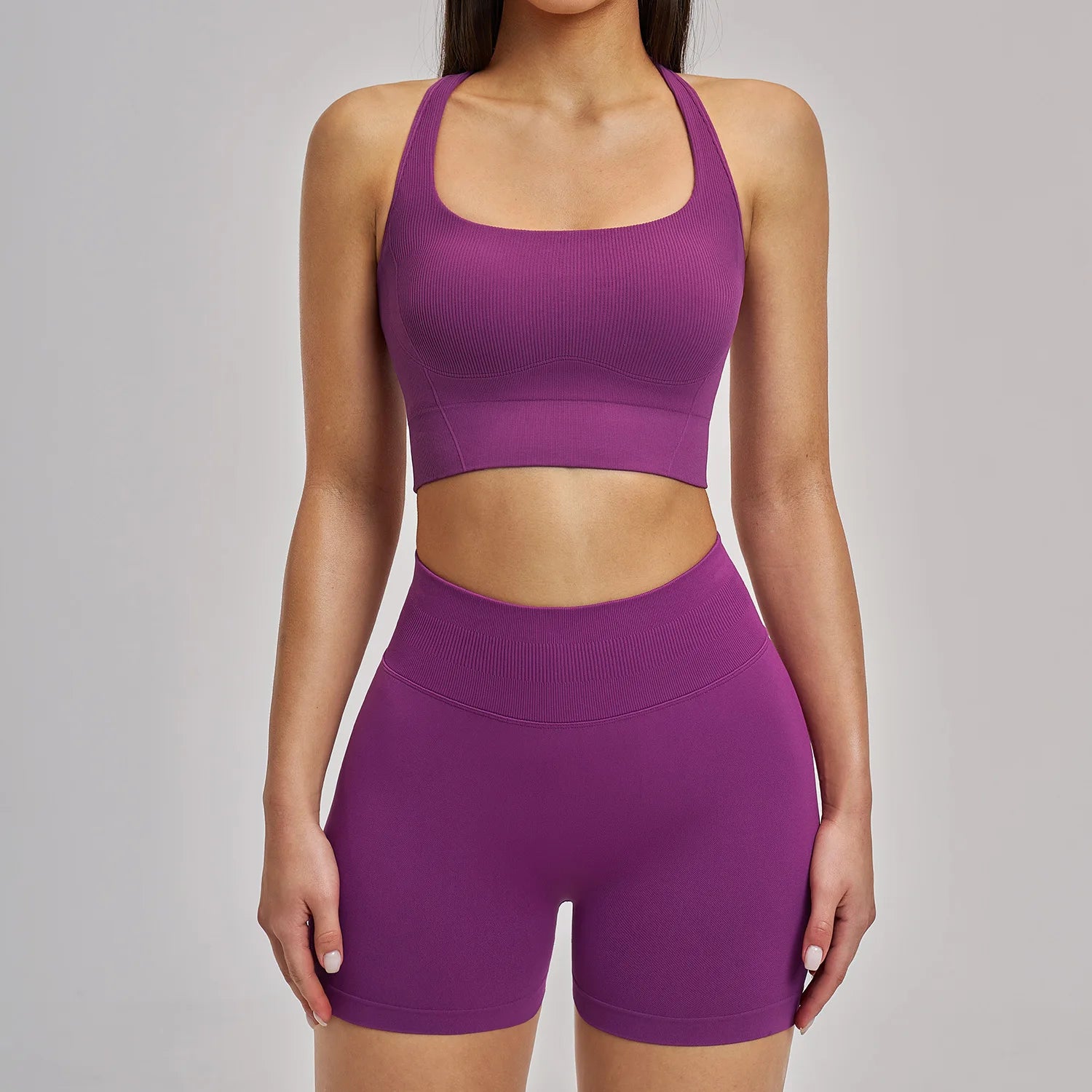 2pcs Yoga Set Women Seamless Sport Suit Gym Outfits Workout Clothes Gym Crop Top High Waist Legging Fitness Bra Set Sports Suits