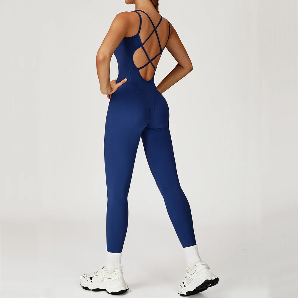 Gym Set Women Tracksuit Yoga Suit Sportswear Women Sports Jumpsuit Fitness Rompers Stretch Female Push Up Workout Suit Bodysuits