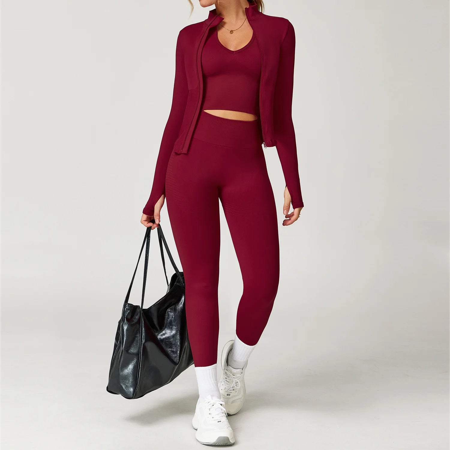 2/3/4PCS Yoga Set Seamless Gym Clothes Sportswear Yoga Suits For Women Fitness Long Sleeved Tracksuits Sports Bra Gym Leggings
