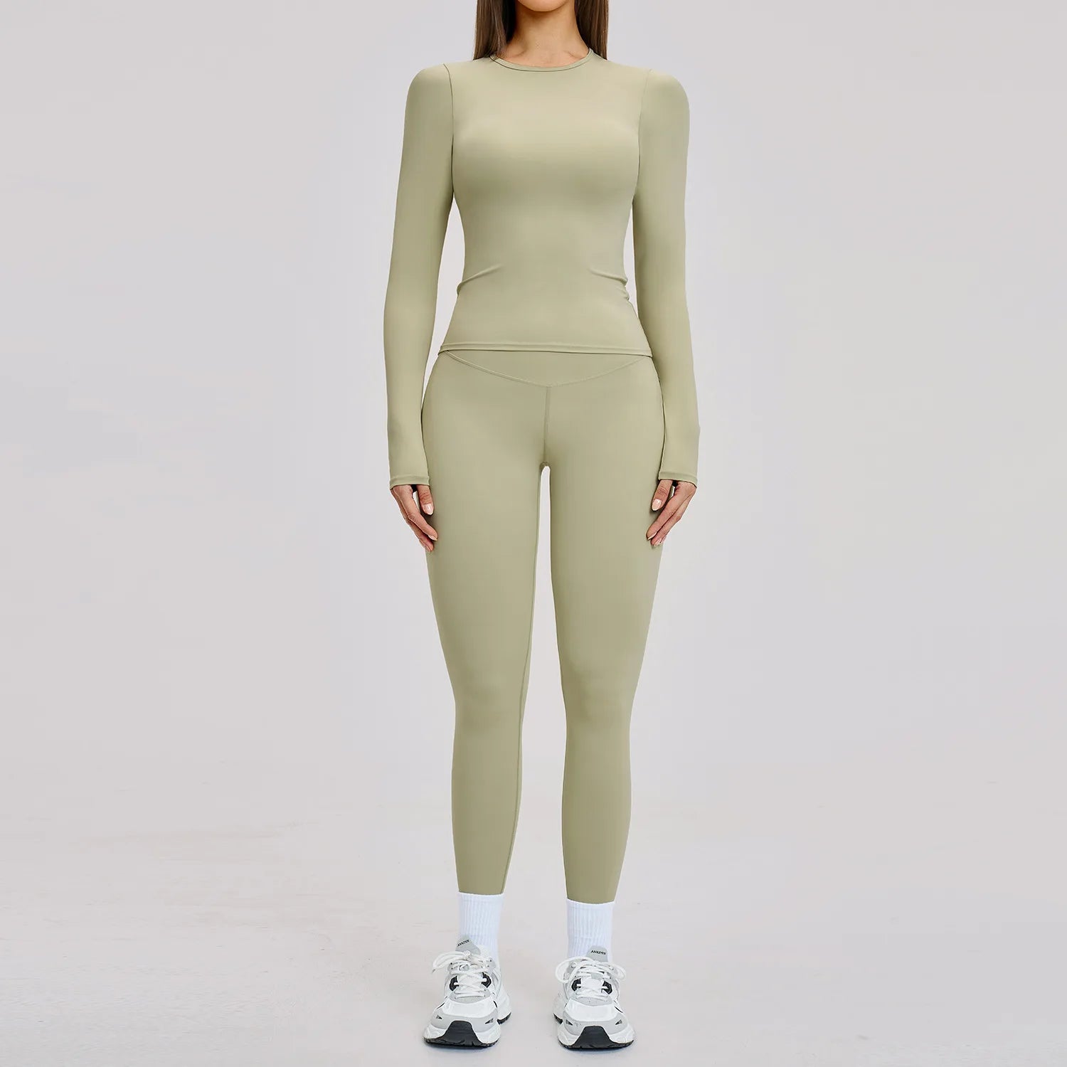 Women's Tracksuit 2 Piece Yoga Clothes Athletic Wear Pilates Fitness Suit Gym Long Sleeves Workout Push Up Sports Leggings Suit