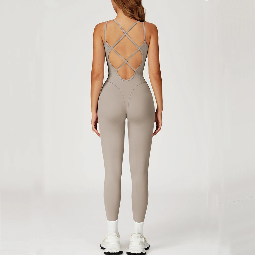 Gym Set Women Tracksuit Yoga Suit Sportswear Women Sports Jumpsuit Fitness Rompers Stretch Female Push Up Workout Suit Bodysuits