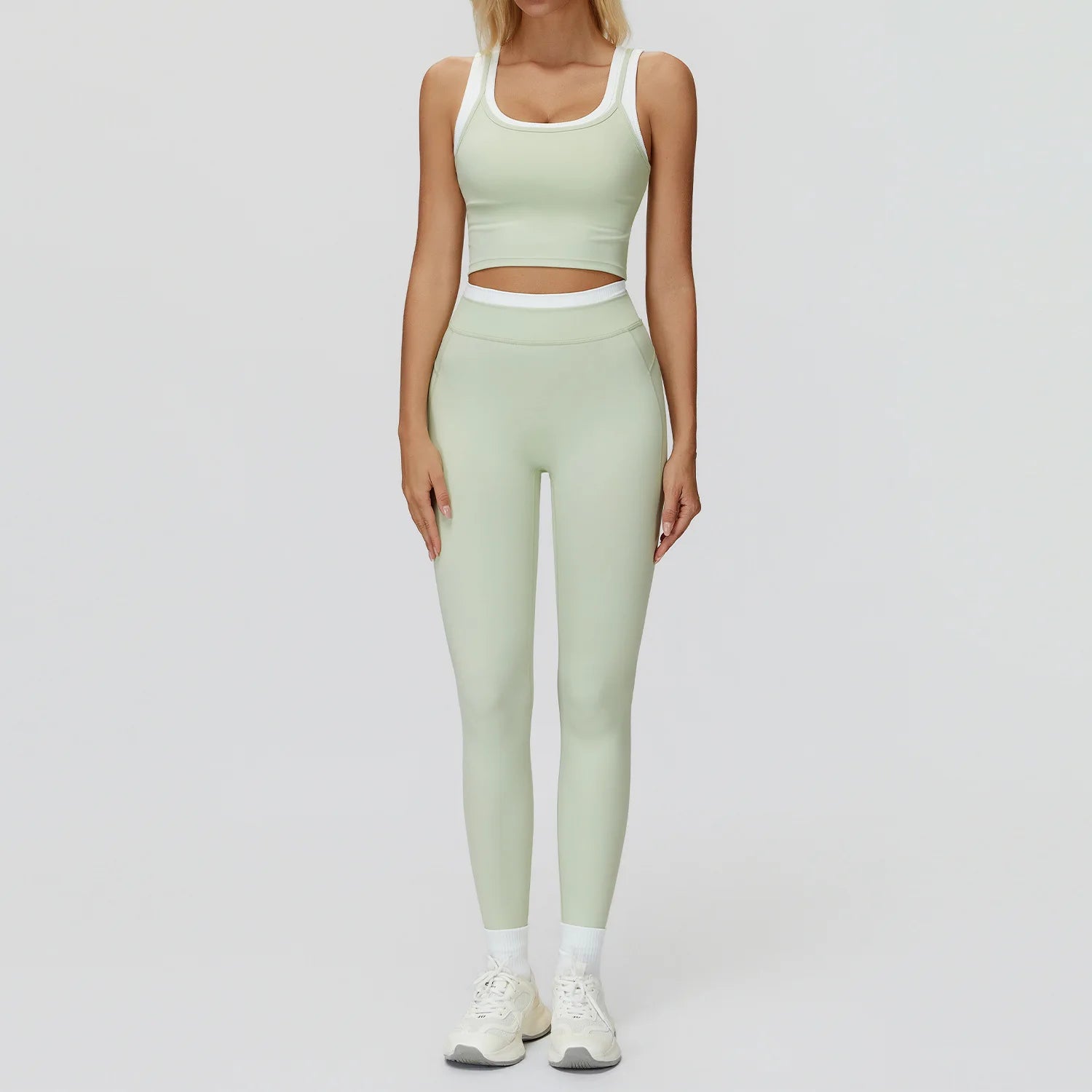 2PCS Yoga Set Women's Tracksuit Athletic Wear Pilates Fitness Clothes Gym Outfits Workout Sets Push Up Sports Bra Leggings Suit