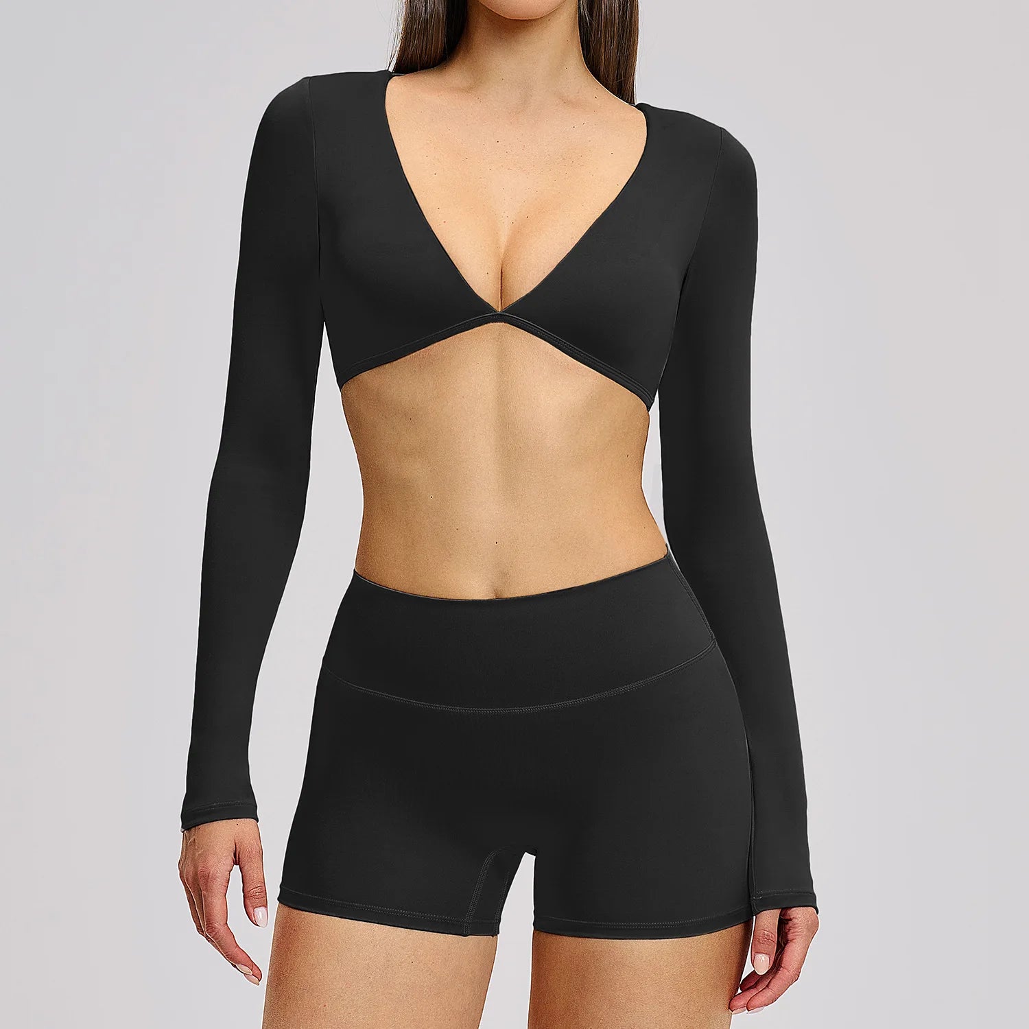 2PCS Yoga Suit Women Sports Outfits Quick-Drying Gym Set Women Tracksuit Running Workout Long Sleeve Sports Shirt Yoga Clothing