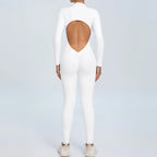 Backless Rompers Yoga Long Sleeved Women's Sportswear Gym Zipper Jumpsuits Workout Bodysuit Fitness One-piece Skin-tight Garment