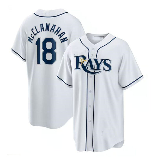 Tampa Bay Rays #18 Shane McClanahan Home Replica Player Jersey - White Baseball Jerseys