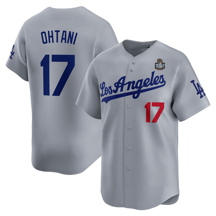 Los Angeles Dodgers #17 Shohei Ohtani Gray 2024 World Series Limited Cool Base Stitched Baseball Jersey Los Angeles Style