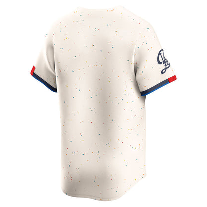 Custom Los Angeles Dodgers #17 Shohei Ohtani Cream 2024 World Series City Connect Limited Cool Base Stitched Baseball Jersey