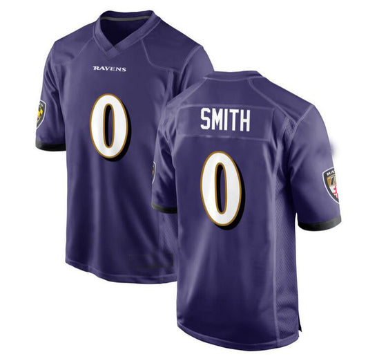 B.Ravens #0 Roquan Smith purple Alternate Game Player Jersey Stitched American Football Jerseys
