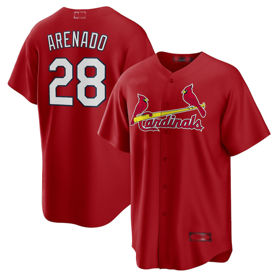 St. Louis Cardinals #28 Nolan Arenado Red Alternate Official Replica Player Jersey Baseball Jerseys