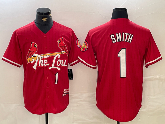 St Louis Cardinals #1 Ozzie Smith Red 2024 City Connect Limited Stitched Baseball Jersey