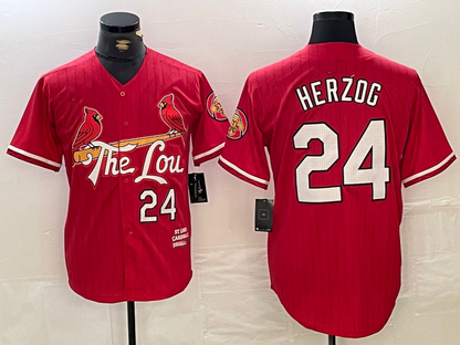 St Louis Cardinals #24 Whitey Herzog Red 2024 City Connect Limited Stitched Baseball Jersey