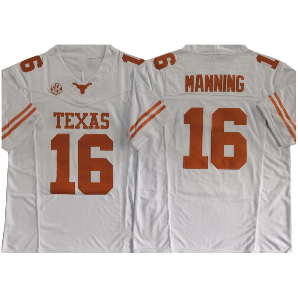 T.Longhorns #16 Arch Manning White F.U.S.E Stitched American College Jerseys No Patch