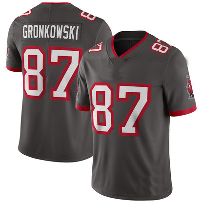 TB.Buccaneers #87 Rob Gronkowski Pewter Alternate Vapor Limited Jersey Stitched American Football Jerseys