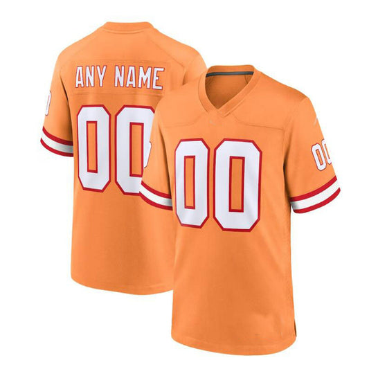 Custom TB.Buccaneers Orange Throwback Game Jersey Stitched Jersey American Football Jerseys