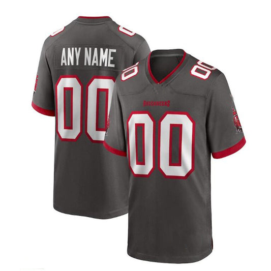 Custom TB.Buccaneers Pewter Alternate Game Jersey Stitched Jersey American Football Jerseys