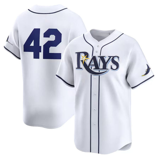 Tampa Bay Rays 2024 #42 Jackie Robinson Day Home Limited Jersey – White Stitches Baseball Jerseys