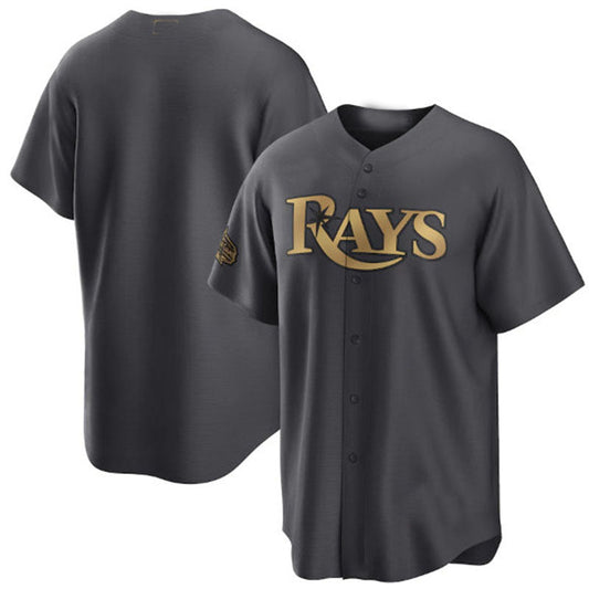 Tampa Bay Rays Blank Charcoal 2022 All-Star Cool Base Stitched Baseball Jerseys