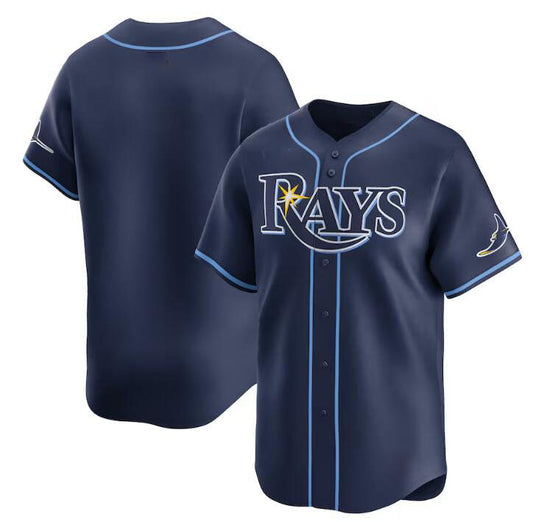 Tampa Bay Rays Blank Navy Away Limited Stitched Baseball Jersey