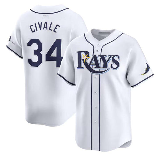 Tampa Bay Rays #34 aron Civale White Home Limited Stitched Baseball Jersey