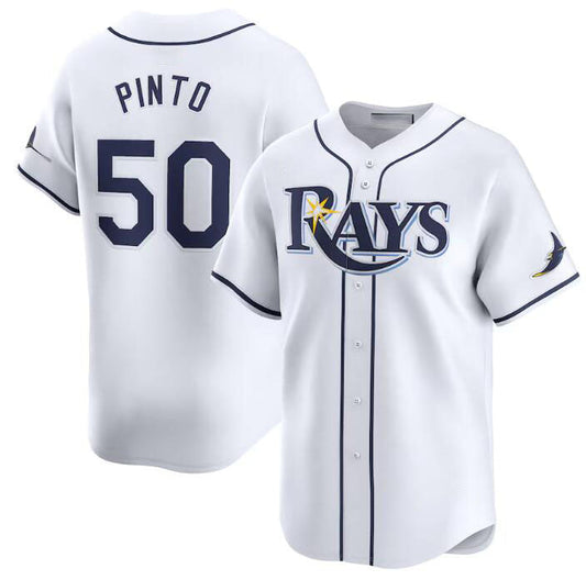 Tampa Bay Rays #50 Rene Pinto White Home Limited Stitched Baseball Jersey