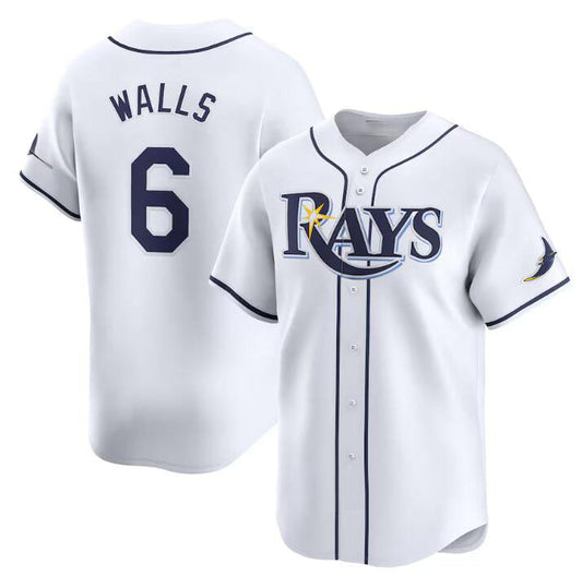 Tampa Bay Rays #6 Taylor Walls White Home Limited Stitched Baseball Jersey