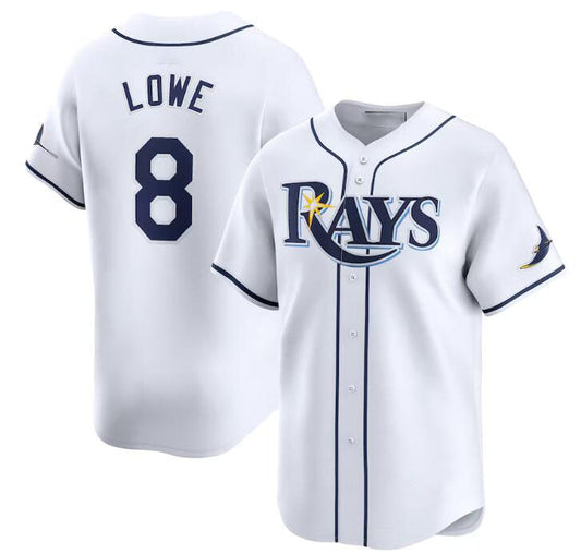 Tampa Bay Rays #8 Brandon Lowe White Home Limited Stitched Baseball Jersey