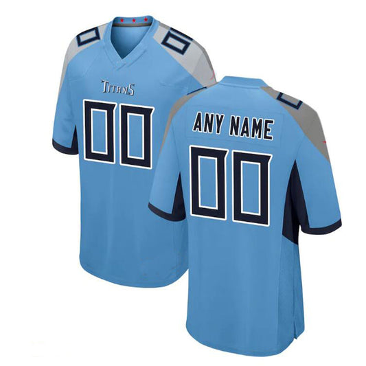 Custom T.Titans Light Blue Alternate Game Jersey American Stitched Football Jerseys
