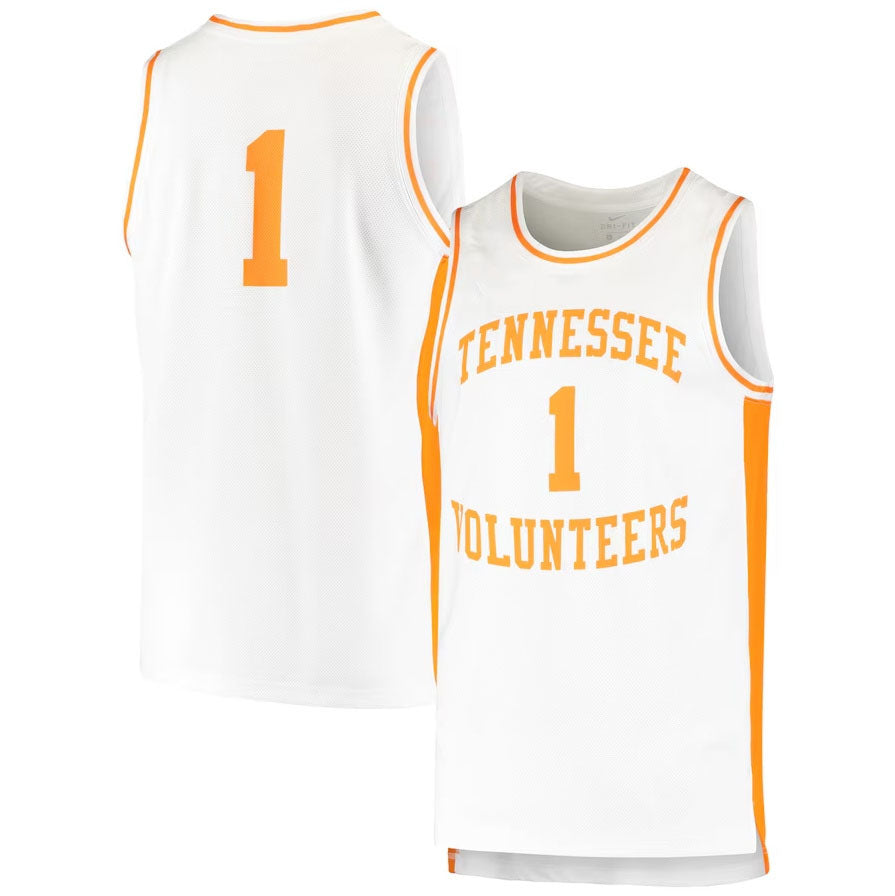 #1 T.Volunteers Retro Replica Basketball Jersey - White College Jerseys