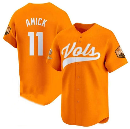 T.Volunteers #11 Billy Amick Orange 2024 Champions Vapor Limited Stitched American College Jerseys