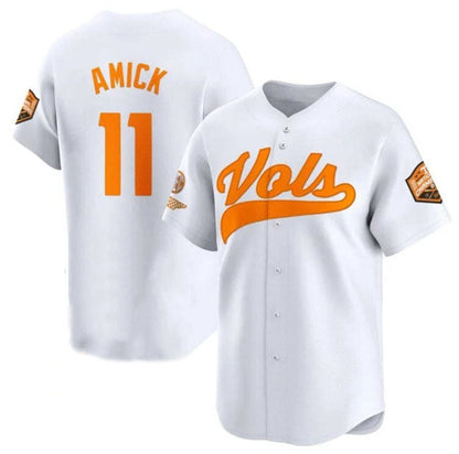 T.Volunteers #11 Billy Amick White 2024 Champions Vapor Limited Stitched American College Jerseys