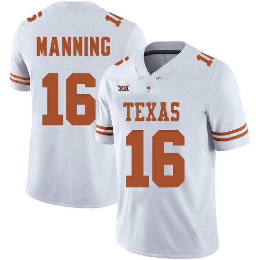 T.Longhorns #16 Arch Manning White Game Stitched American College Jerseys