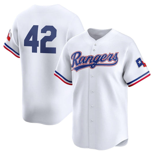 Texas Rangers 2024 #42 Jackie Robinson Day Home Limited Jersey – White Stitches Baseball Jerseys
