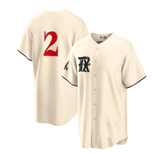Texas Rangers #2 Marcus Semien Cream 2023 City Connect Replica Player Jersey Baseball Jerseys