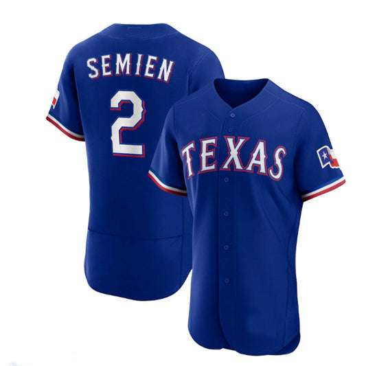 Texas Rangers #2 Marcus Semien Royal Alternate Authentic Player Jersey Baseball Jerseys
