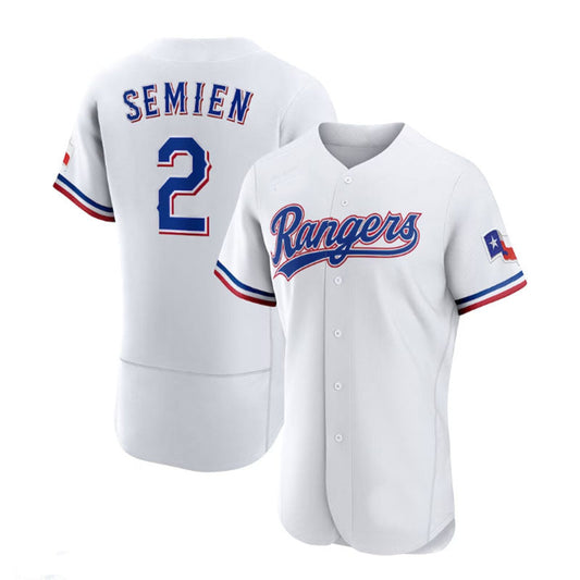 Texas Rangers #2 Marcus Semien White Home Authentic Player Jersey Baseball Jerseys