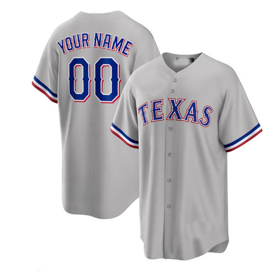 Texas Rangers Gray Road Custom Replica Jersey Baseball Jerseys