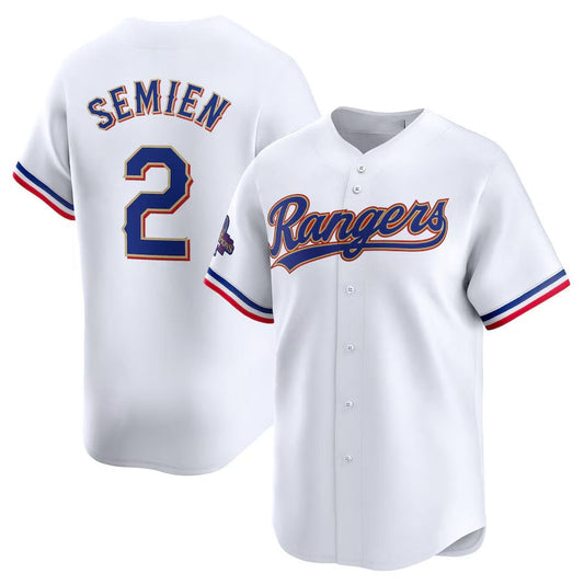 Texas Rangers #2 Marcus Semien 2024 Gold Collection Limited Player Jersey – White Baseball Jerseys