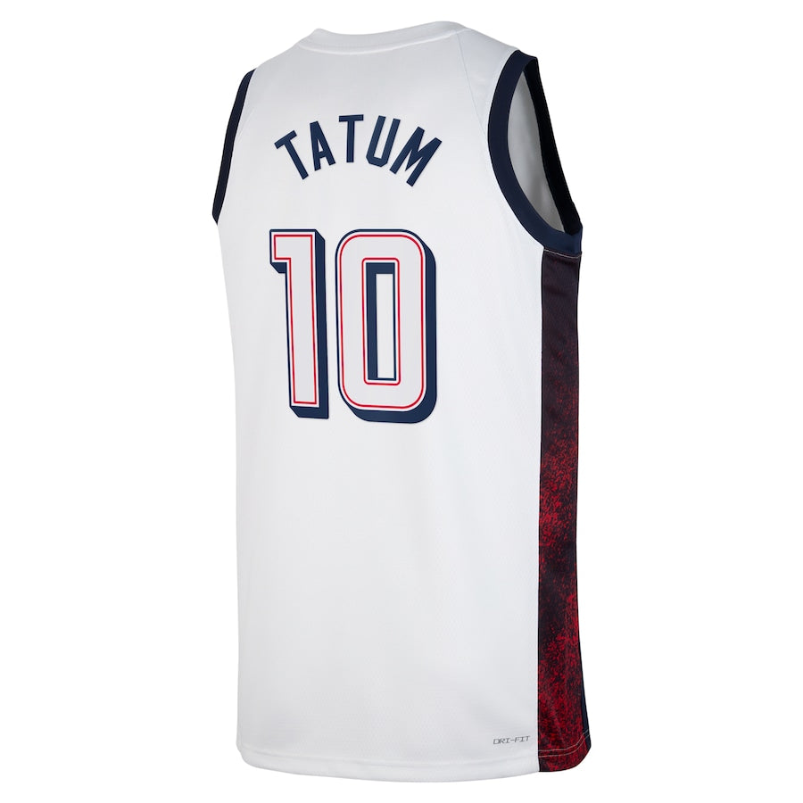 USA Basketball #10 Jayson Tatum 2024 Swingman Player Jersey - White American Basketball Jersey