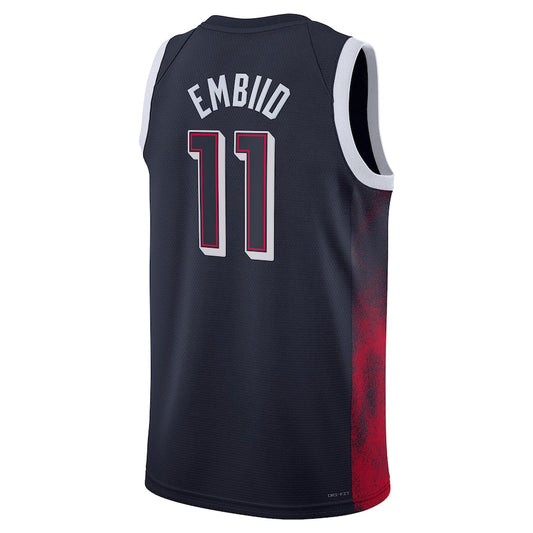 USA Basketball #11 Joel Embiid Unisex 2024 Swingman Player Jersey - Navy American Basketball Jersey