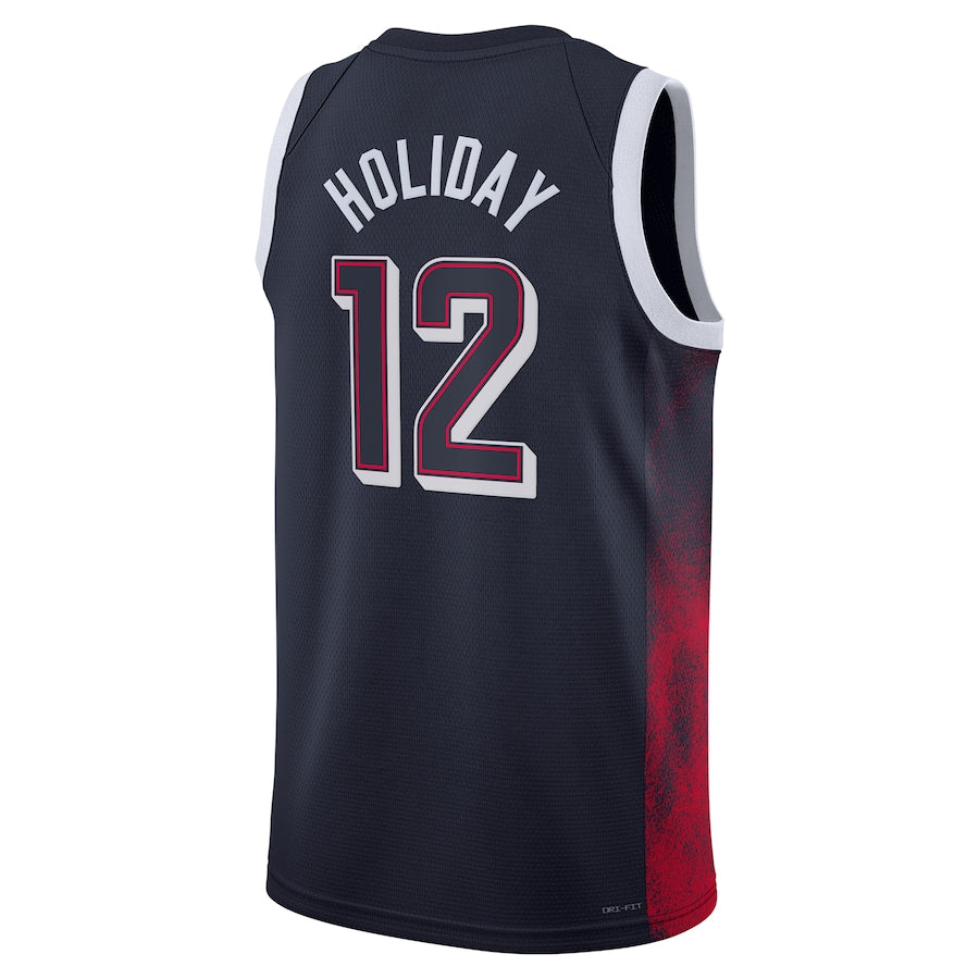 USA Basketball #12 Jrue Holiday Unisex 2024 Swingman Player Jersey - Navy American Basketball Jersey