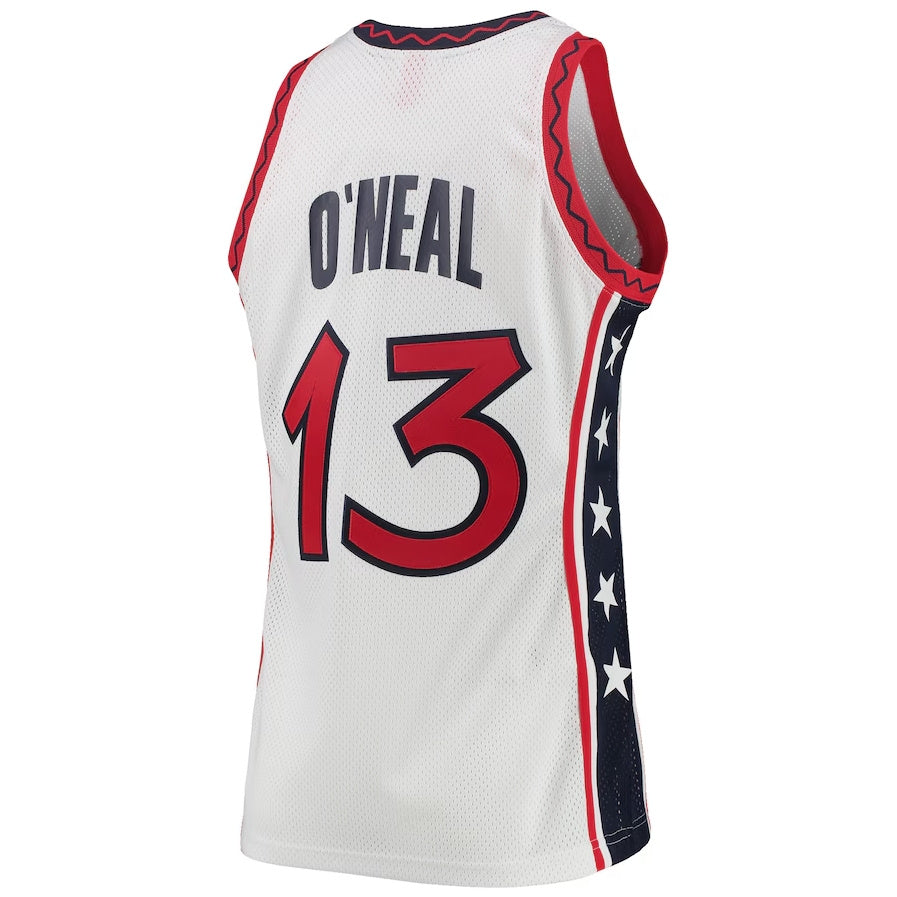 USA Basketball #13 Shaquille O'Neal Mitchell & Ness 1996 Hardwood Classics Authentic Jersey - White American Basketball Jersey