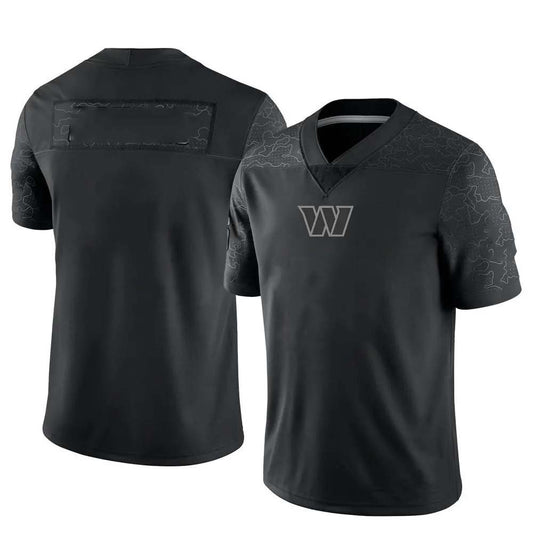 Custom W.Commanders Black  RFLCTV Limited Stitched American Football Jerseys