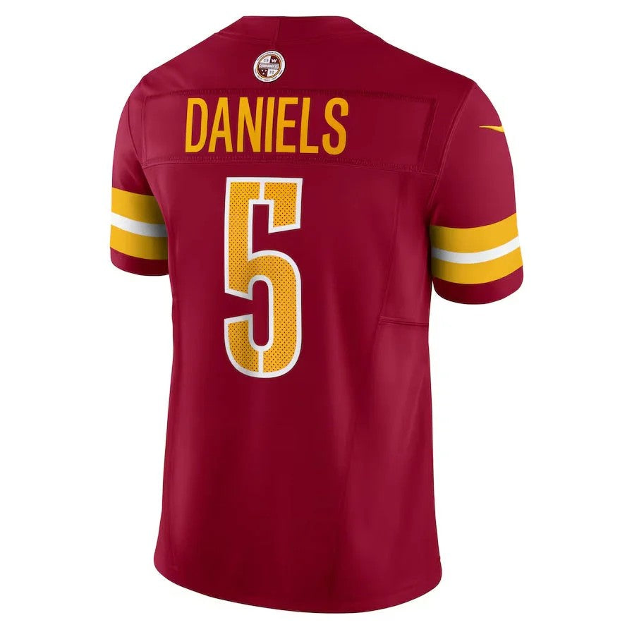 W.Commanders #5 Jayden Daniels Burgundy Vapor F.U.S.E. Limited Jersey Stitched American Football Jerseys