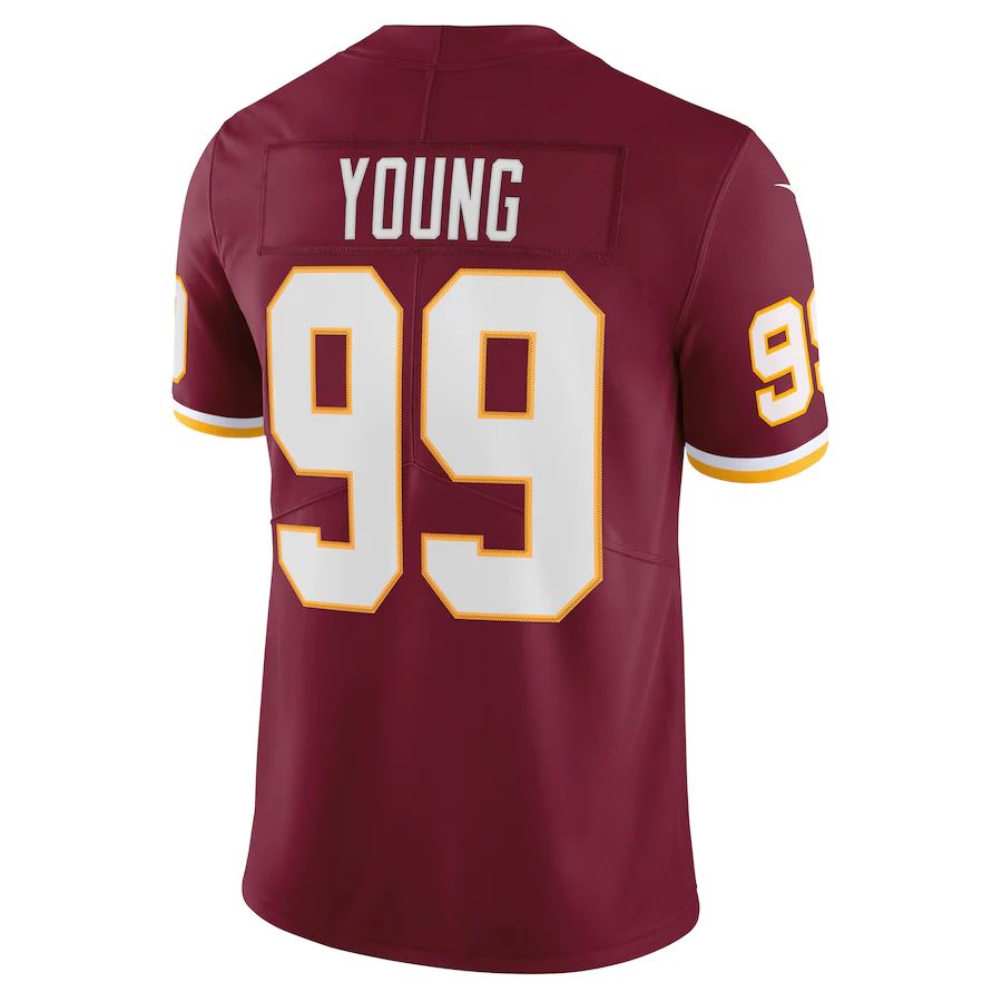 W.Football Team #99 Chase Young Burgundy Vapor Limited Jersey Stitched American Football Jerseys