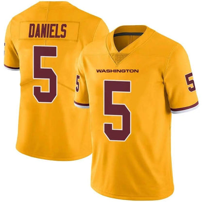 W.Football #5 Jayden Daniels Team Stitched American Football Jerseys Personalize Birthday Gifts Vapor Limited Gold Jersey