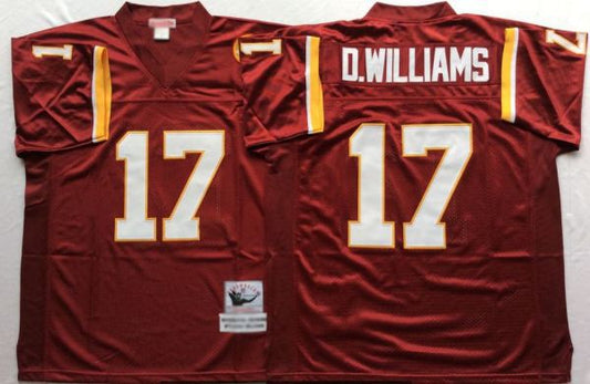 W.Redskins Retro Football Jersey #17 Doug Williams jersey Red All Stitched W.Football Team